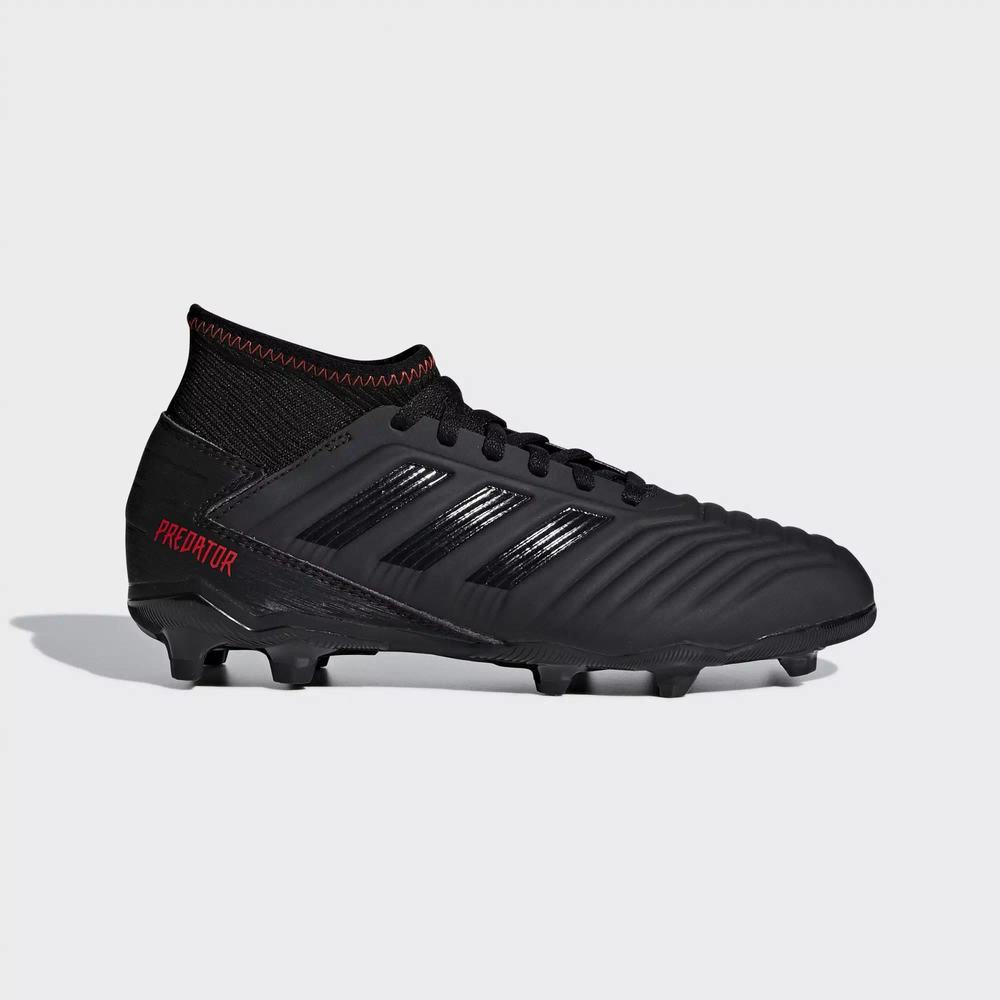 Adidas Predator 19.3 Firm Ground Tacos de Futbol Negros Para Niña (MX-16603)